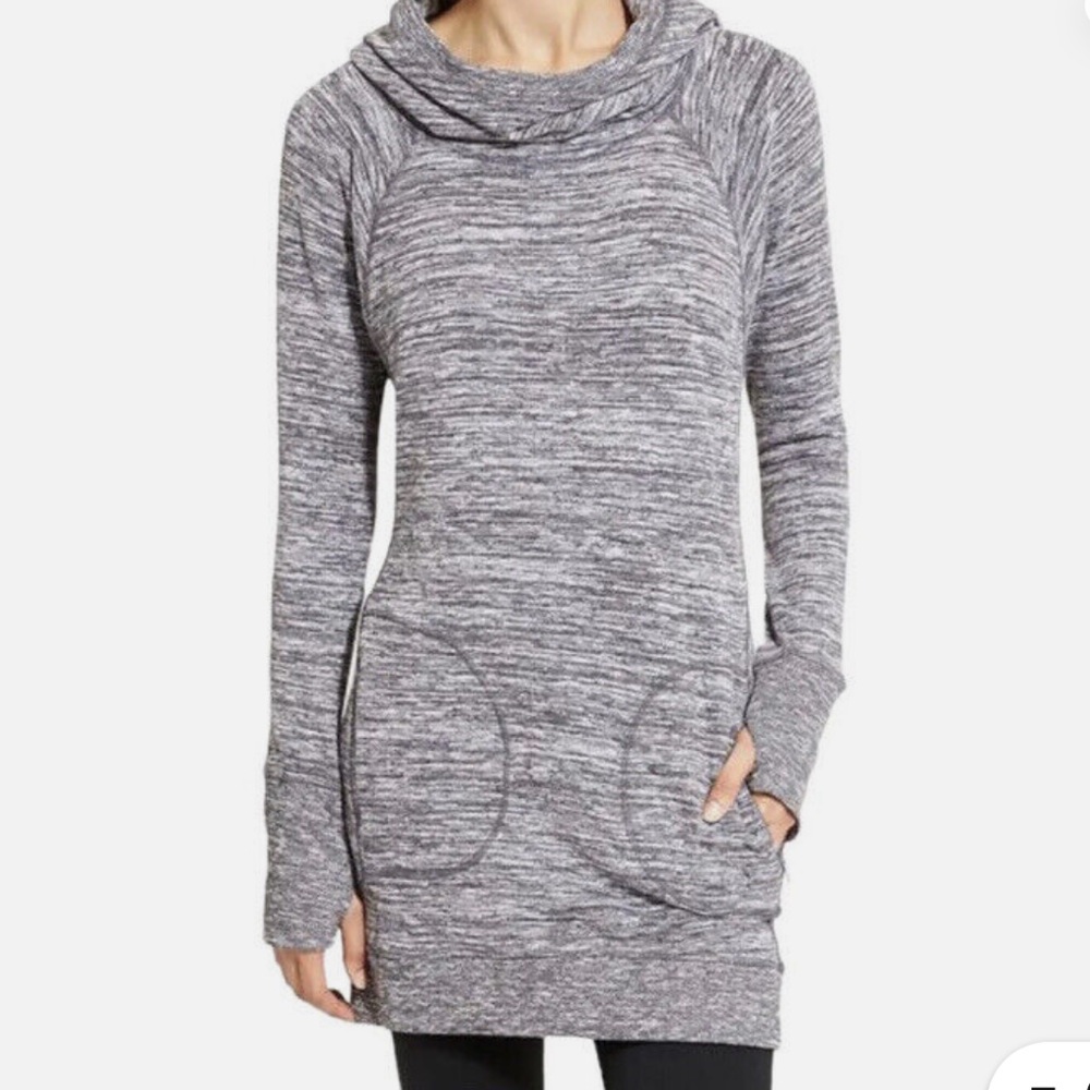 Athleta Blissful Hoodie Heather Gray Active Dress Size XXS